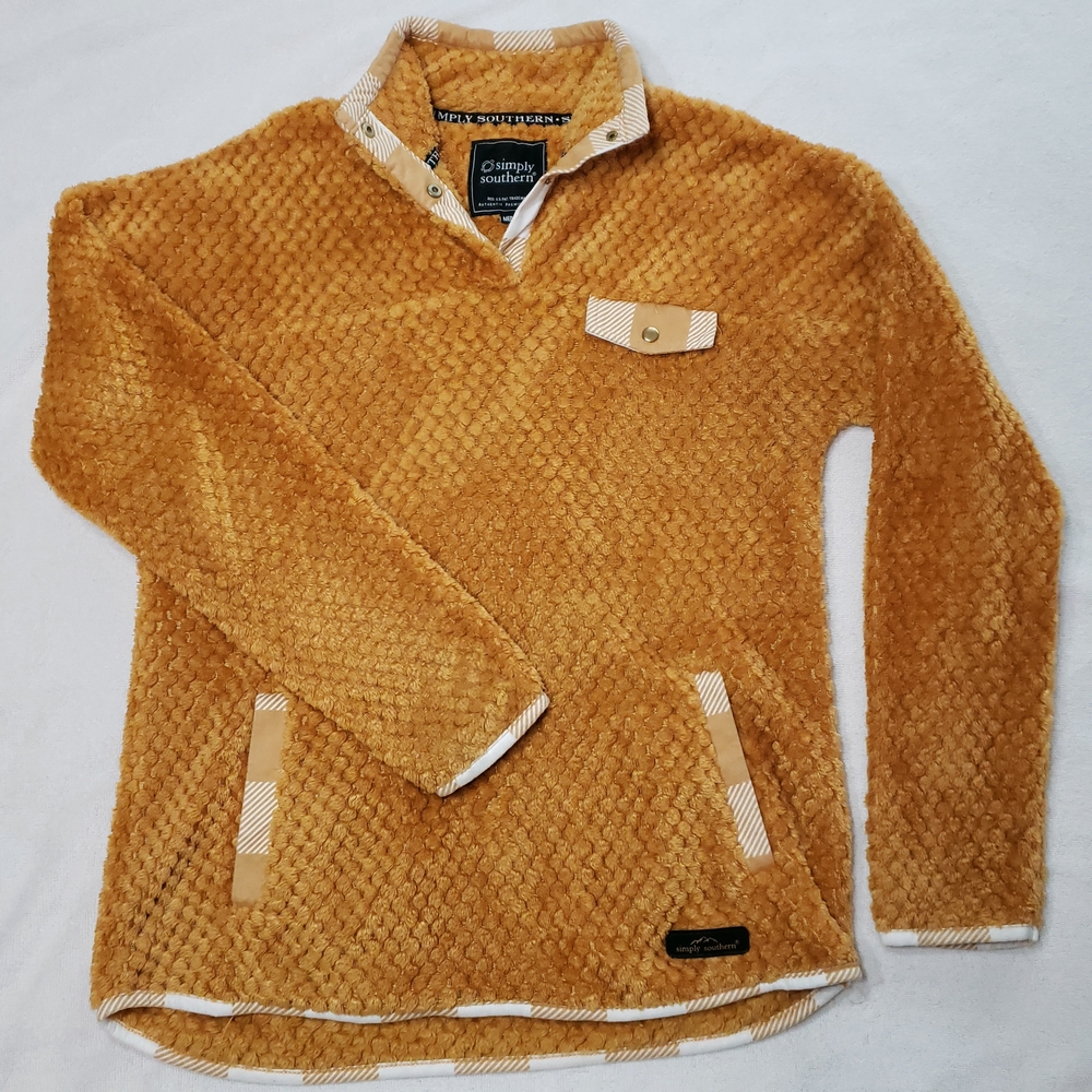 Simply Southern Sherpa Pullover in Mustard Size M